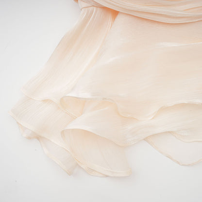 Eugénie Neutral Fully Pleated Ruffled Mini Dress